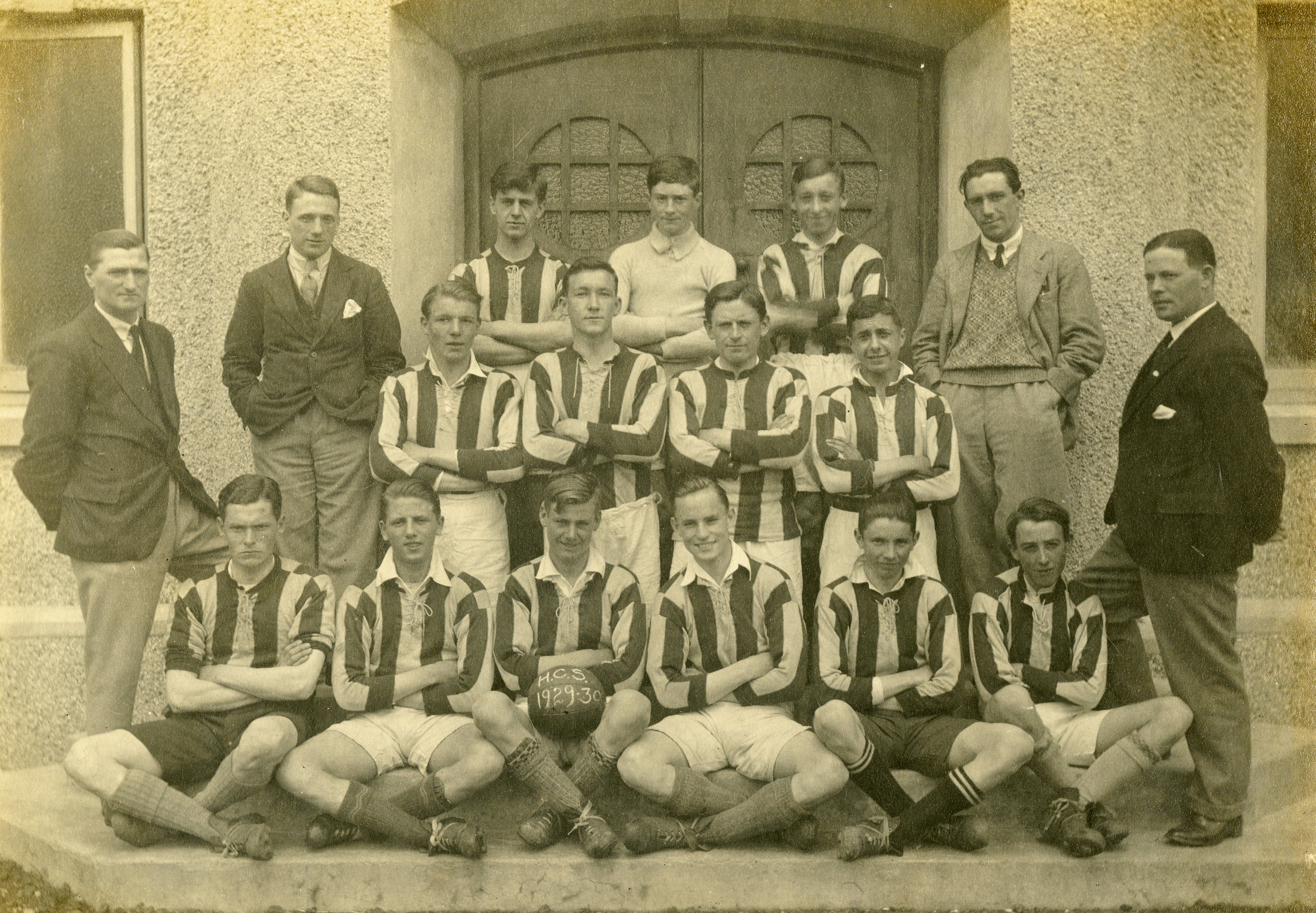 Holyhead County School, football team, 1929 - 1930 Anglesey Archives