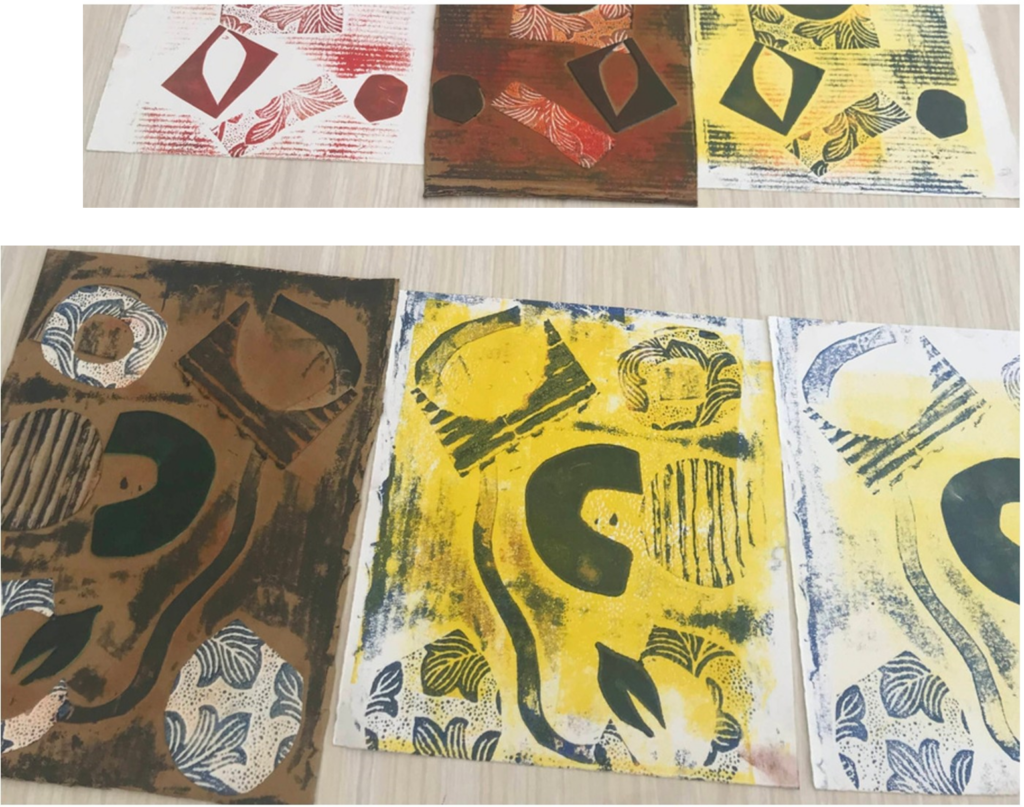 the finished collographs